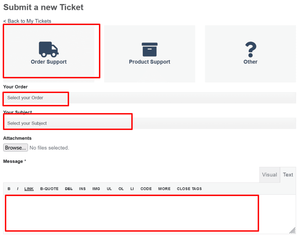 submit an order query