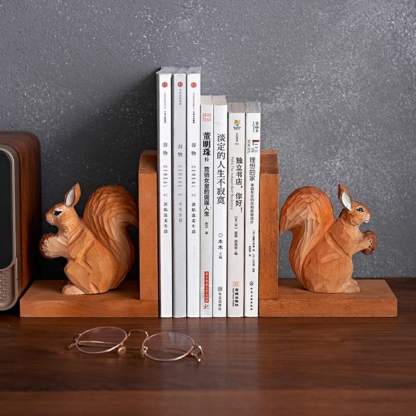 Handcrafted Squirrel Bookends