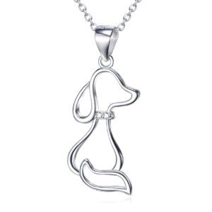 Puppy Necklace In Sterling Silver for Women
