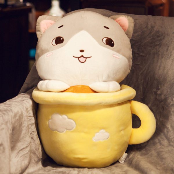 kitten in cup plush toy