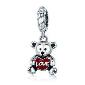 teddy bear with love heart charm