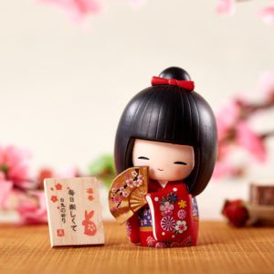 Enchanting Cute Japanese Figurine in Kimono