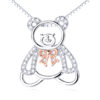 cute bear pendant silver necklace