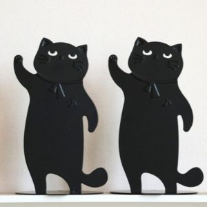 Solid Metal Cat Book Ends