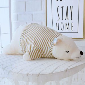 Snoozing Polar Bear Plush Toy