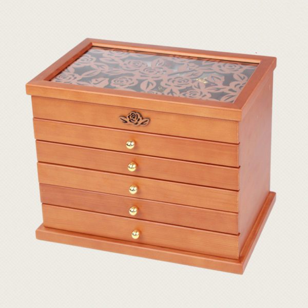 Wooden Jewelry Box with 5 Layers