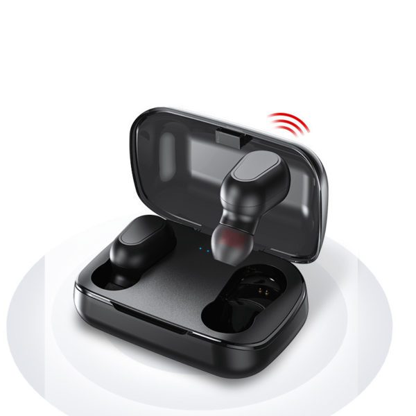 black bluetooth earbuds