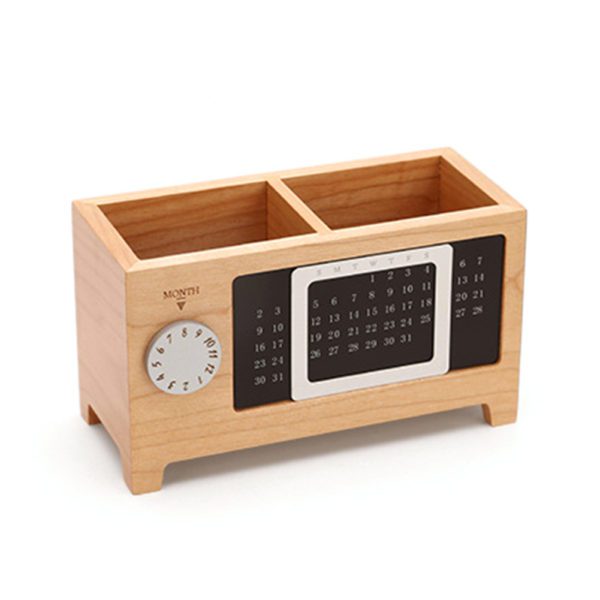 Wooden Desk Organizer with Calendar