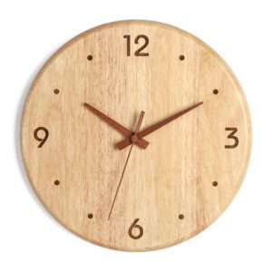 Rustic Wooden Wall Clock With Silent Operation