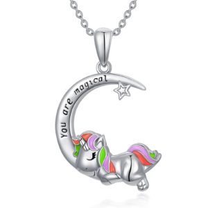 You Are Magic Unicorn On Moon Necklace