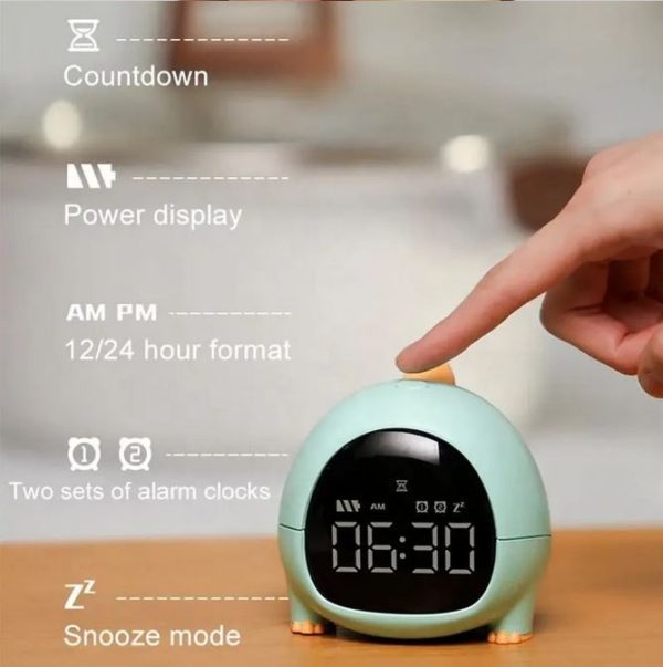 cute dinosaur alarm clock led smart kids main 17a