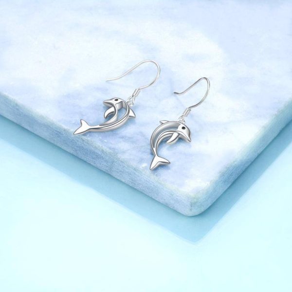 Sterling Silver Dolphin Earrings - Symbol of Resilience - Image 5