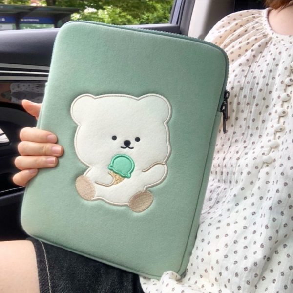 Cute Bear Print Laptop Bag