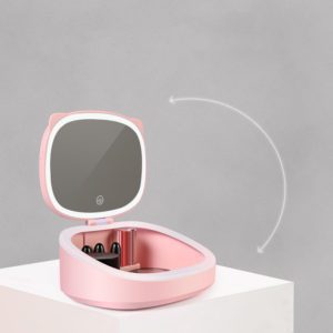 Compact Makeup Mirror Box with Light and Storage