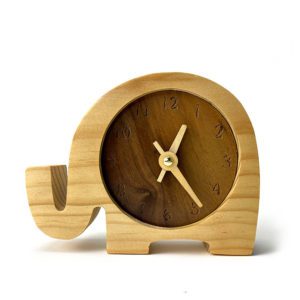 Stylish Beechwood and Walnut Desk Clock