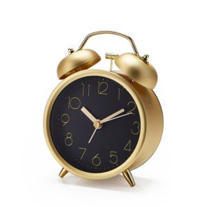 Gold Retro Alarm Clock Battery Operated