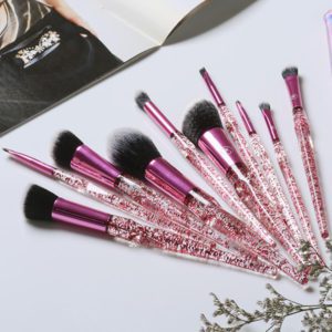 Sparkling 10 Piece Glitter Makeup Brush Set