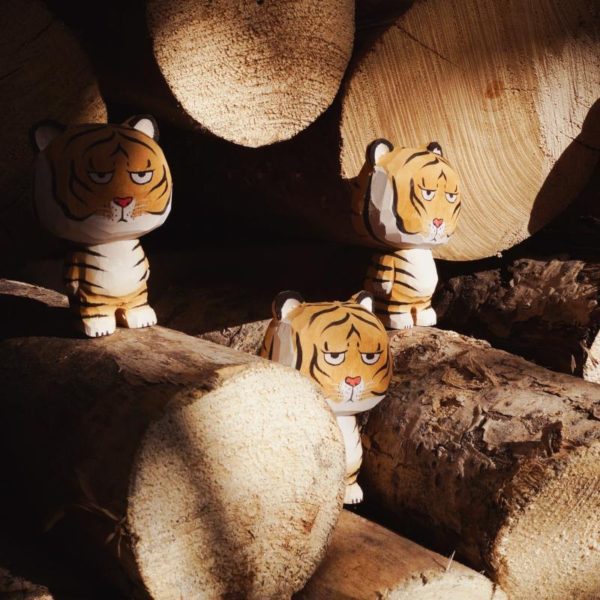 Wooden Tiger Carvings