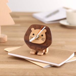 Lion Shaped Mini Clock Wooden