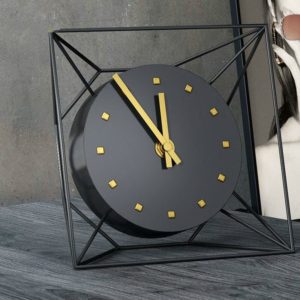 Wrought Iron Desk Mantel Retro Clock