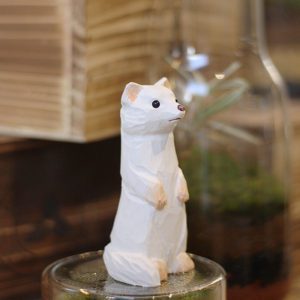 Handmade Wooden Ferret Sculpture