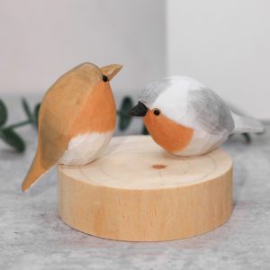 Hand Carved Wooden Bird Ornament