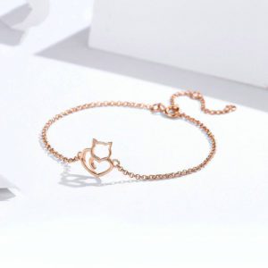 Sleek Silver Cat Silhouette Bracelet