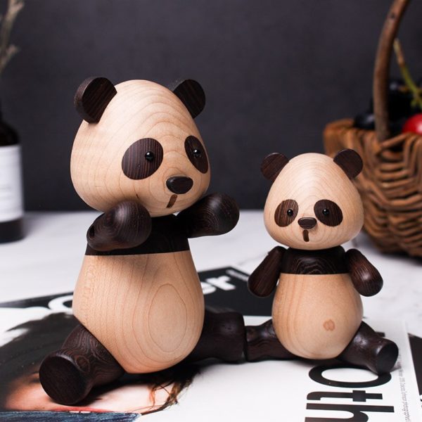 Maple Wood Panda Ornament: Cute and Charming Décor