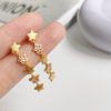 Star Chain Earrings with Zircon Studs