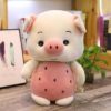 Soft Plush Pig in Strawberry Outfit