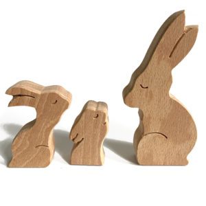 Wooden Rabbit Ornaments for Shelf