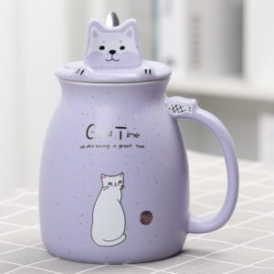 Cute Kitten Cups with Matching Spoon and Lid