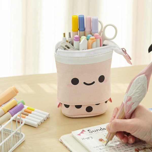 Retractable Kawaii Bubble Tea Pencil Case