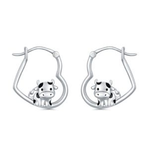 Little Cow Earrings in Silver