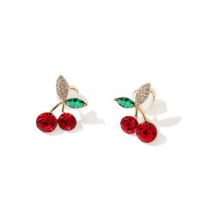 Elegant Silver Cherry Earrings