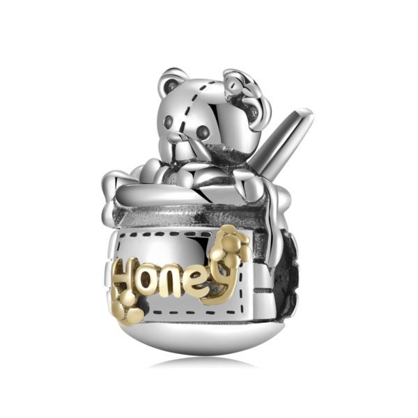 Honey Bear Charm S925 Sterling Silver