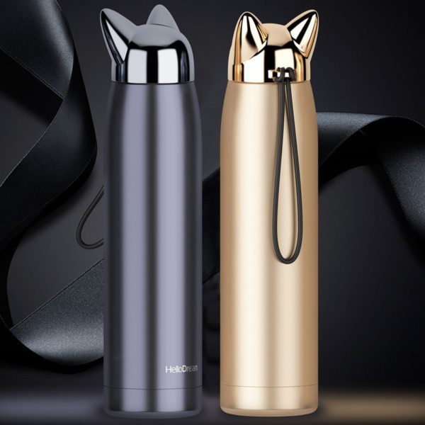 Kitten Themed Stainless Steel Flask