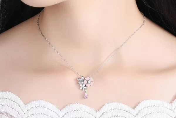 cherry blossom necklace for women