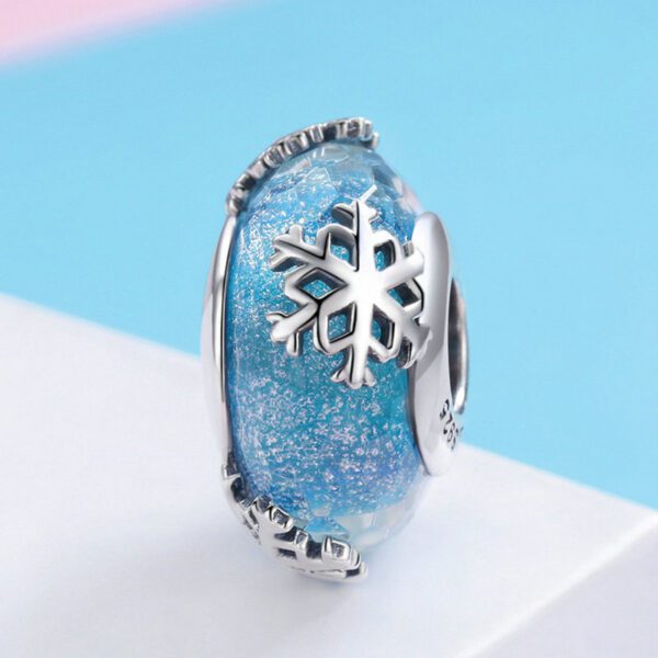 snowflake murano glass charm