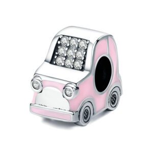 S925 Stirling Silver Pink Car Charm