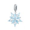 Womens Sterling Silver Snowflake Dangle Charm