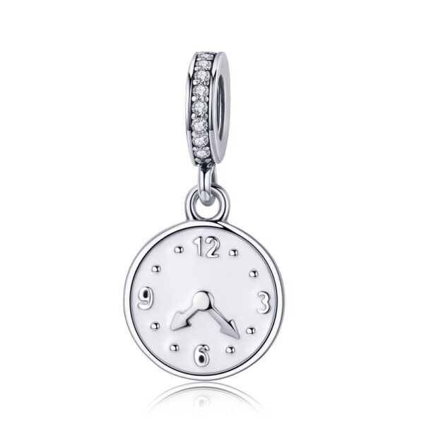 Sterling Silver Clock Dangle Charm