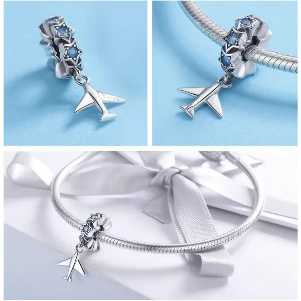 925 Sterling Silver Travel Plane Charm1