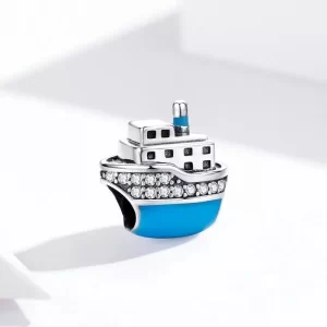 Little Blue Boat Sterling Silver Charm1