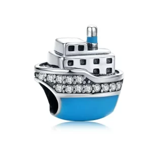 Little Blue Boat Sterling Silver Charm