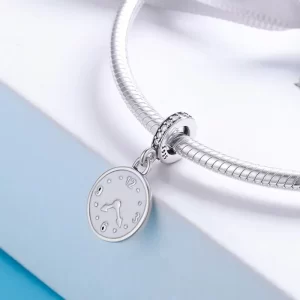 Sterling Silver Clock Dangle Charm 2