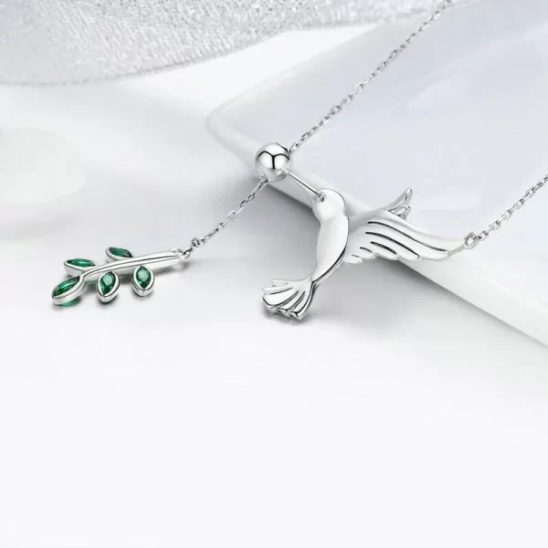 SterlingSilverHummingbirdWomensNecklace 3