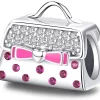 Sterling Silver Pink Studded Handbag