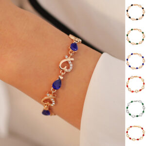 Love Heart Bracelet With Rhinestones