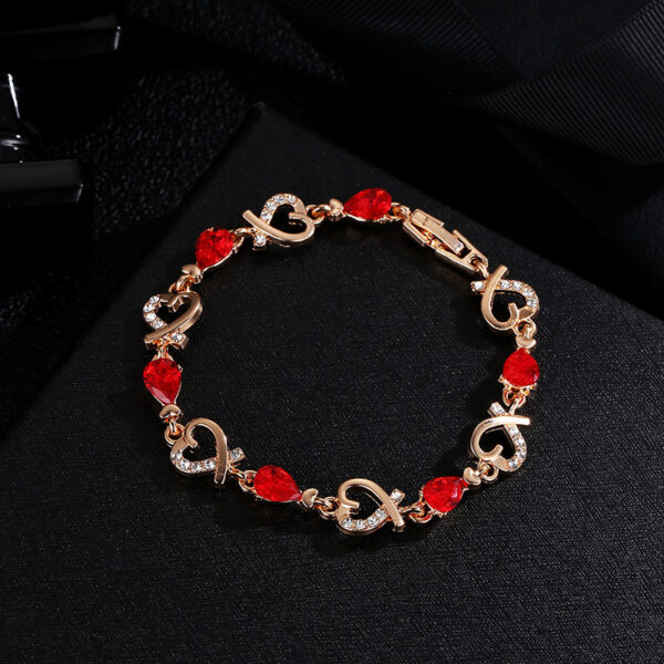 Love Heart Bracelet With Rhinestones - Image 3